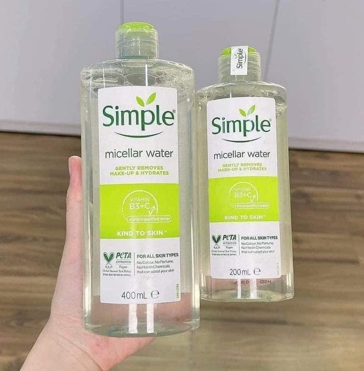 nuoc tay trang cho da nhay cam simple micellar cleansing water