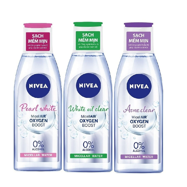 nuoc tay trang danh cho da nhay cam nivea acne care makeup clear